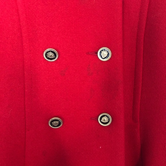 Vintage red military style pea coat - Picture 5 of 8